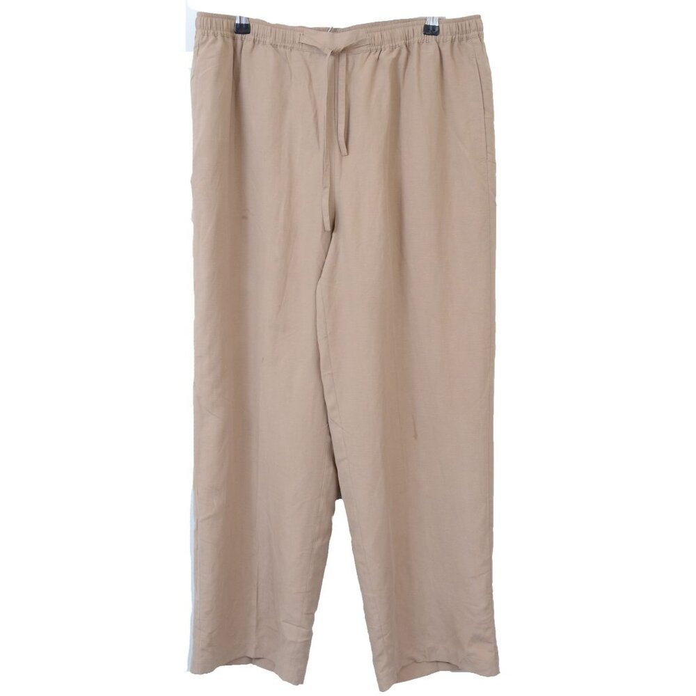 Avenue Silk & Linen PLUS Size 14/16 Baggy Drawstring Pants Pockets Travel Lounge